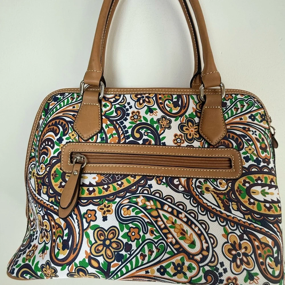 Giani Bernini Stylish Paisley Handbag‎ with Tan Accents